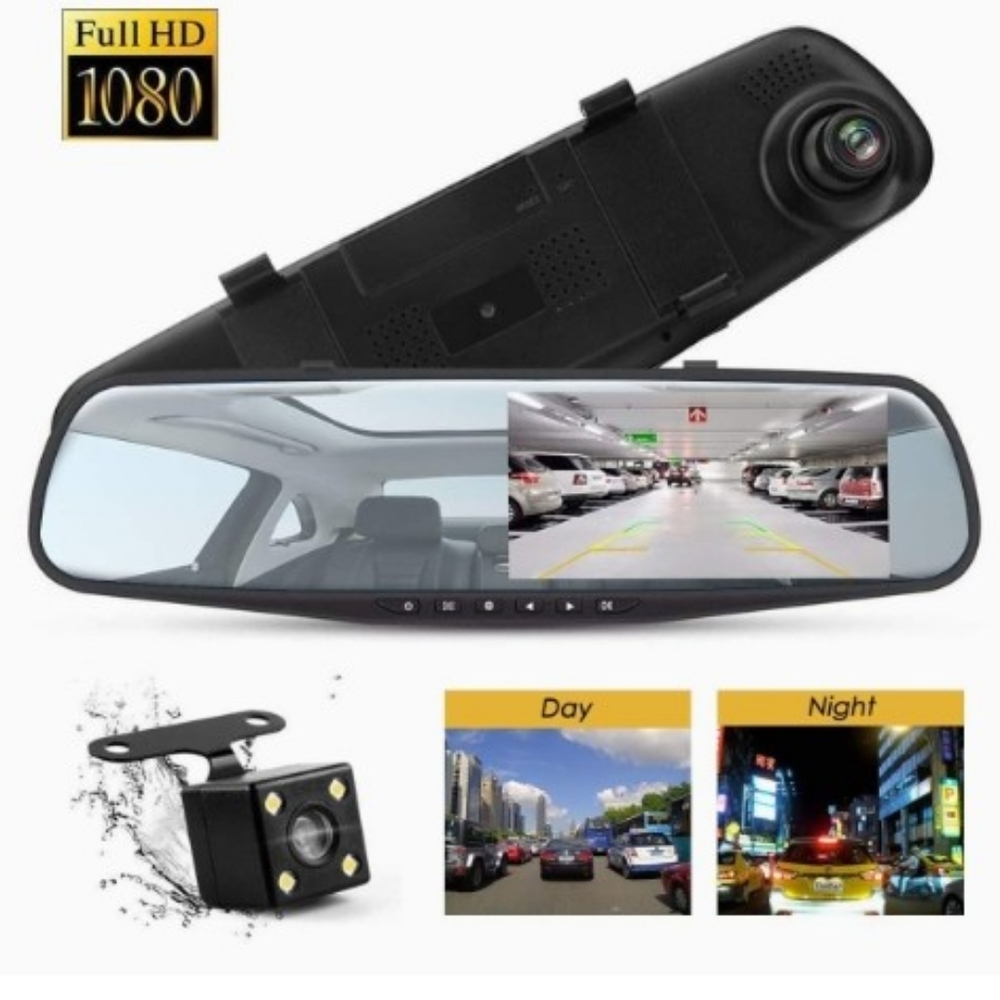 1080P Dual Lens Car Auto DVR Mirror Dash Cam Recor